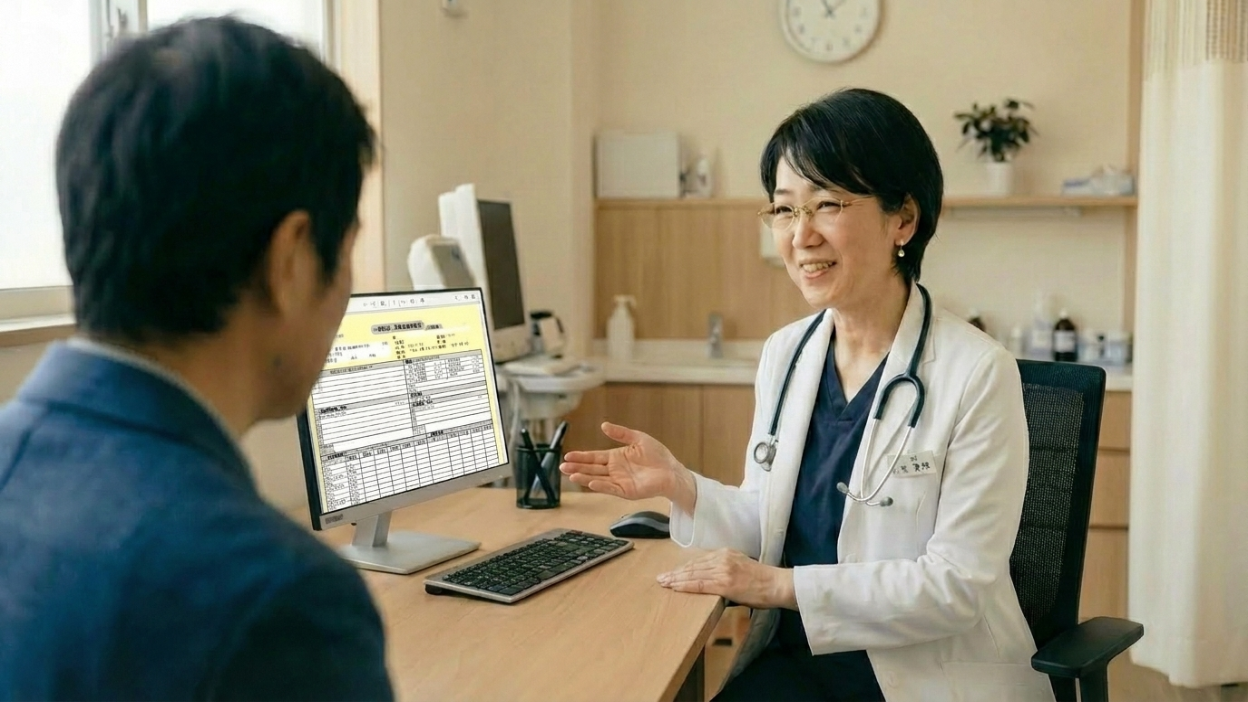 検査結果を即時照会する医師